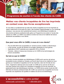 Depliant sur le programme de soutien à l'accès des clients