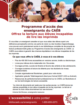 Dépliant sur le programme d'accès des enseignants