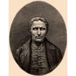 Portrait noir et blanc de Louis Braille.