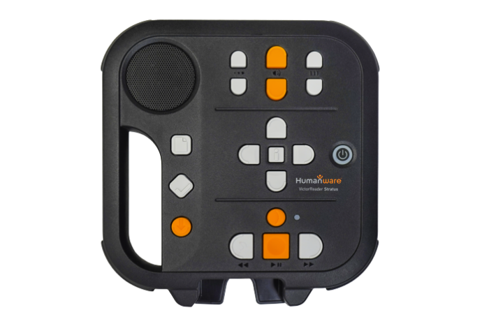 Le lecteur audio Victor Stratus 2, doté de grandes touches à fort contraste.