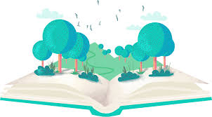 graphic image of open book with trees growing out of it