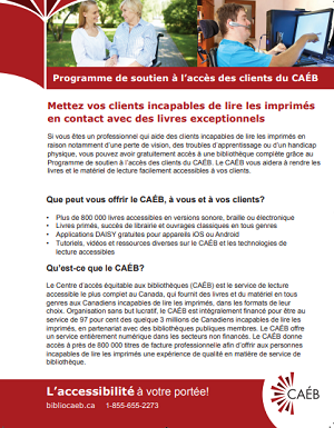 Depliant sur le programme de soutien à l'accès des clients