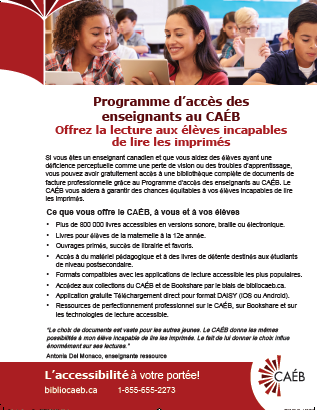 Dépliant sur le programme d'accès des enseignants