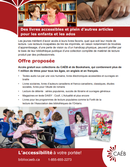 Dépliant sur les services pour enfants et adolescents