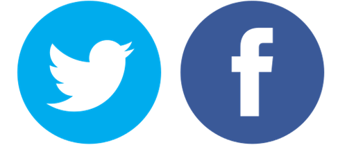 Logos de Twitter et Facebook.