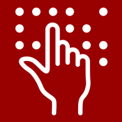 Illustration d'une main lisant du braille.