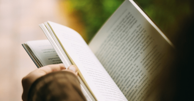 Person holding book