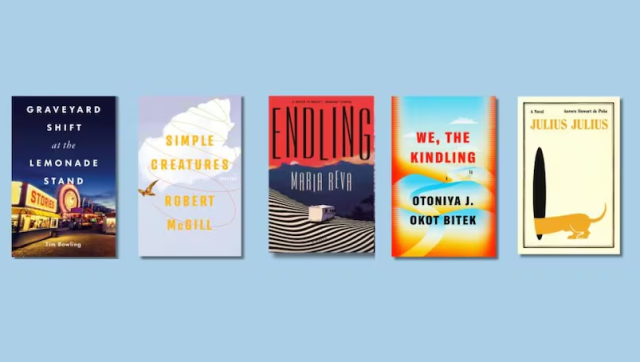 Book covers for the shortlisted Atwood Gibson Prize for Fiction 