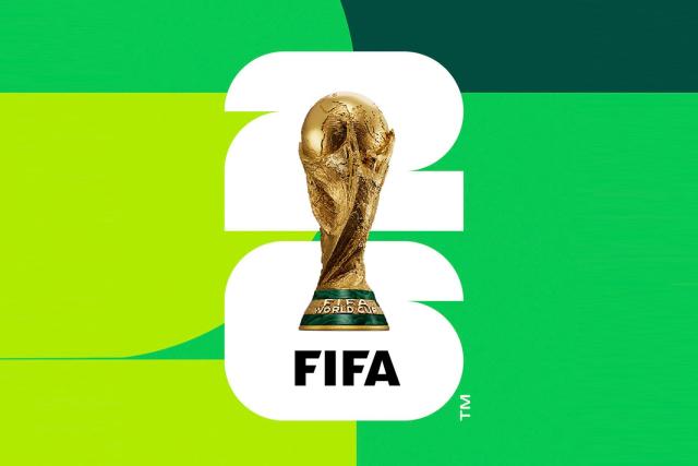 World Cup and FIFA logo with World Cup trophy